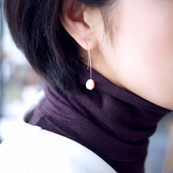 14KGF Pierced earring with Queen conch shell. 第3張的照片