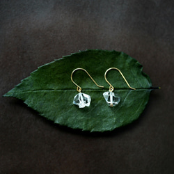 K18 Pierced earring with Herkimer diamond 第1張的照片