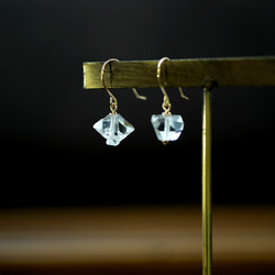K18 Pierced earring with Herkimer diamond 第3張的照片