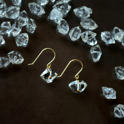 K18 Pierced earring with Herkimer diamond 第6張的照片