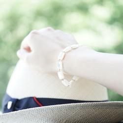 14KGF 17・5cm(±5ｍｍ) bracelet  with white shell 第2張的照片