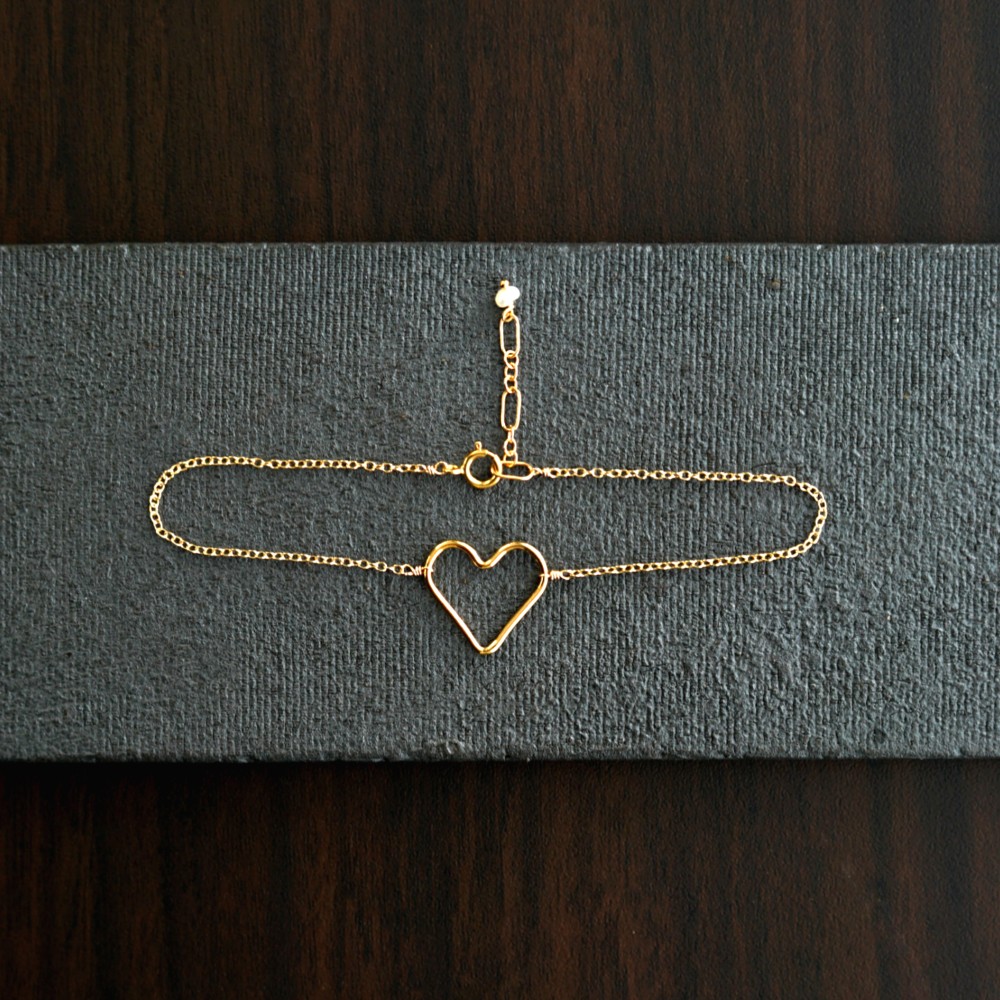 14KGFハートのフープブレスレット　～Fortunata