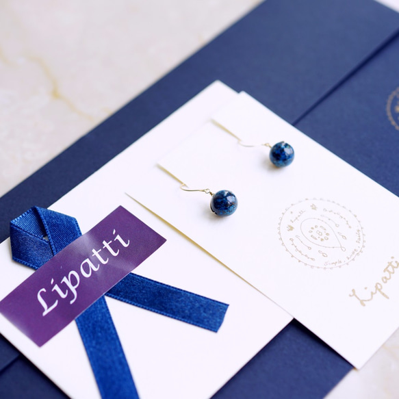 矽孔雀石圓形醫用不鏽鋼耳環 - Alexandra 第2張的照片