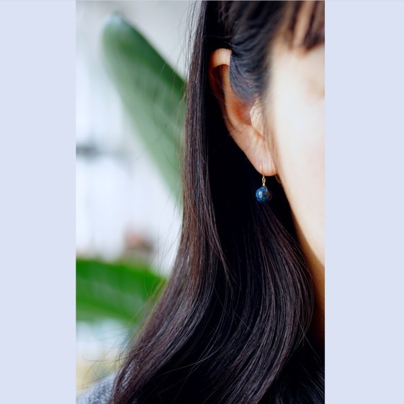矽孔雀石圓形耳環 ~Alexandra 第4張的照片