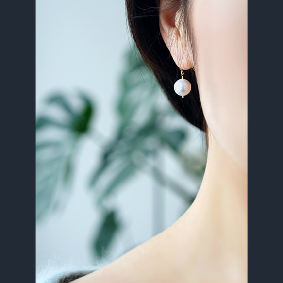 14KGF Pierced earring with Shell Pearls. 第1張的照片