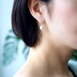 14KGF Pierced earring with Shell Pearls. 第3張的照片