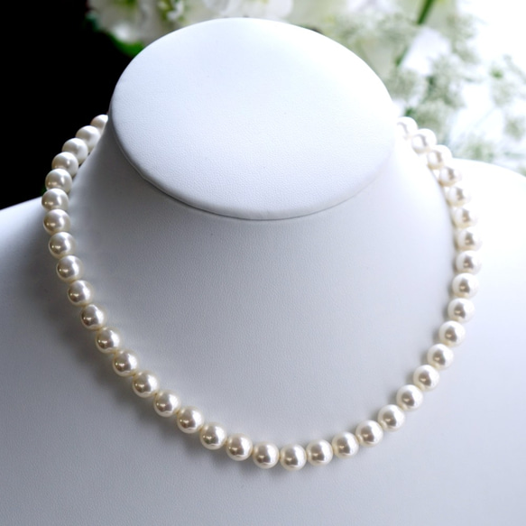 40cm Neckrace with 8ｍｍ with Shell Pearls 第2張的照片