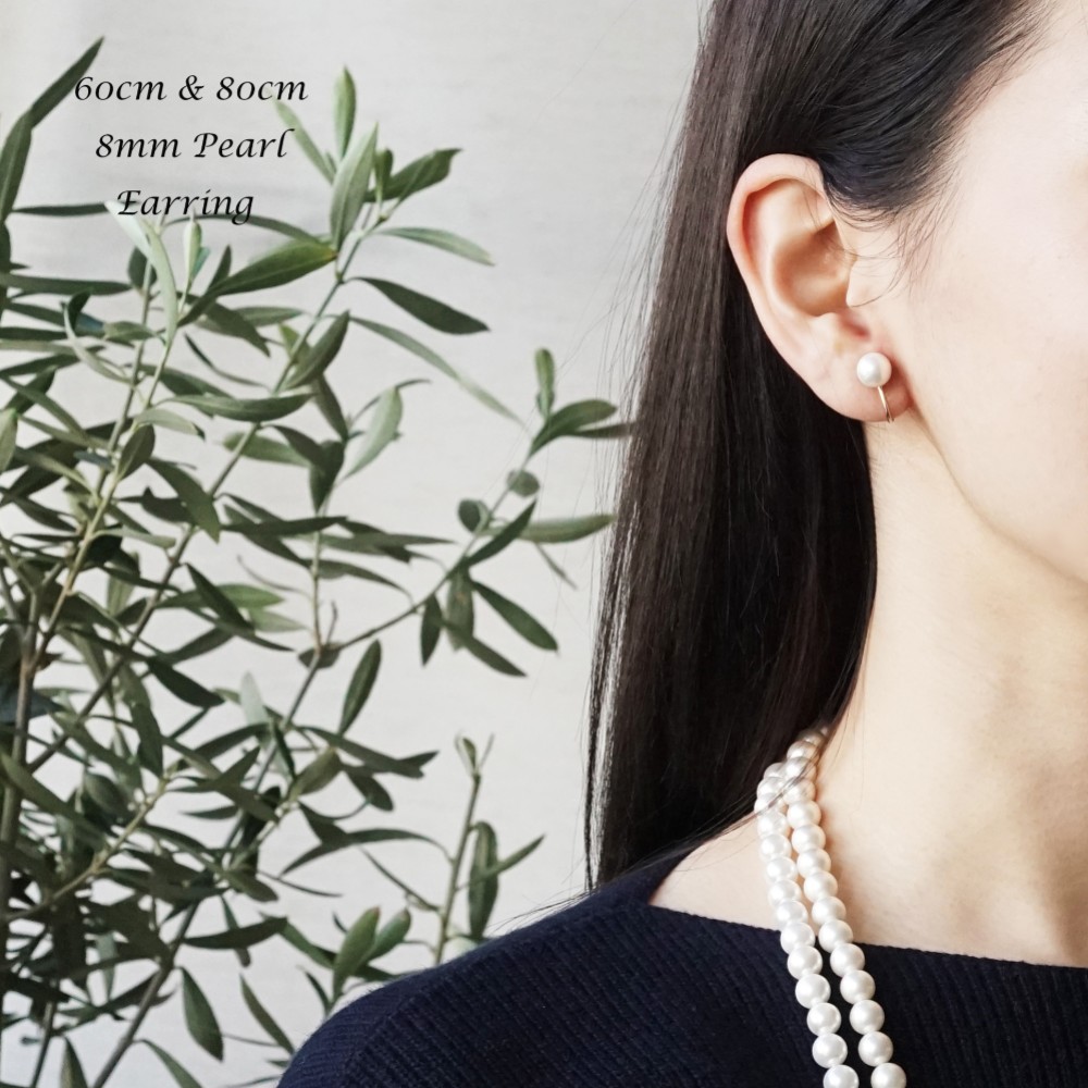 貝パール8mm・60cm一連ネックレス　～Marion