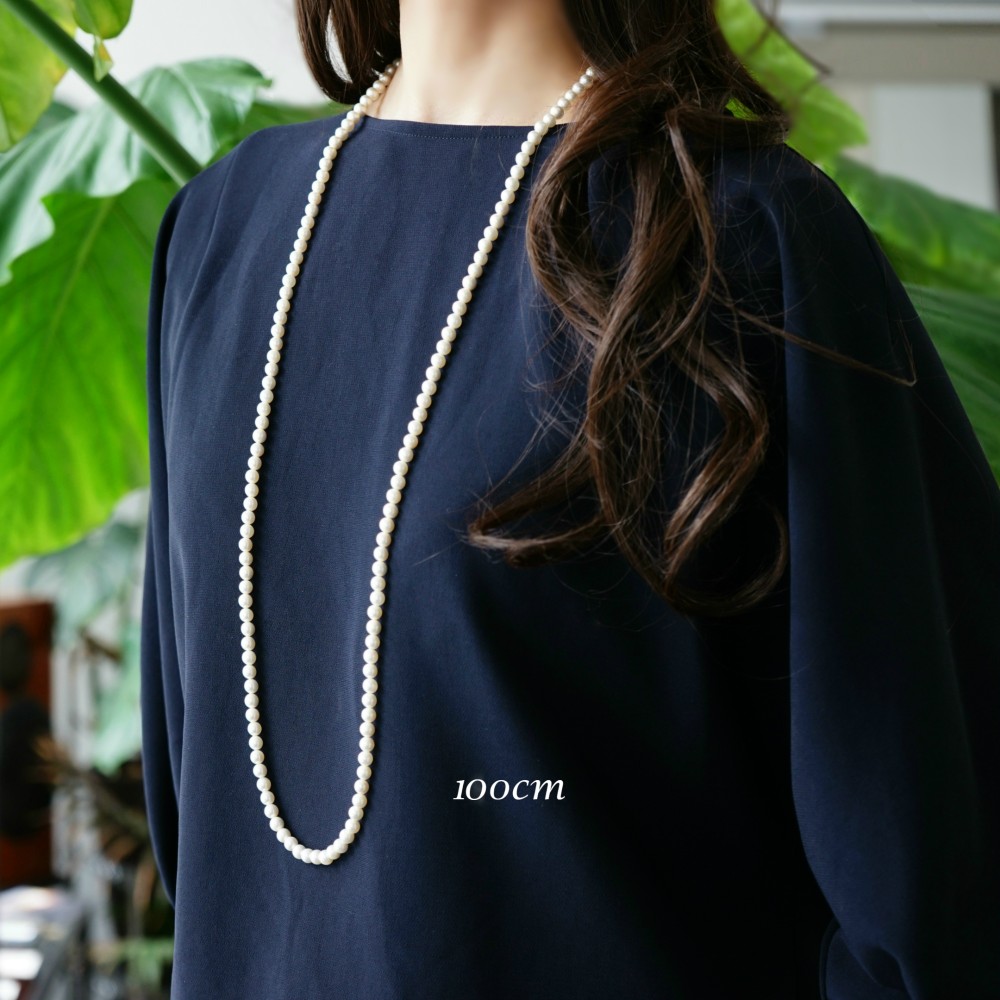貝パール6mm・100cm一連ネックレス　～Annaliese