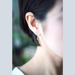 14KGF 綠色石榴石耳環 Pierced earring with Green garnet. 第3張的照片