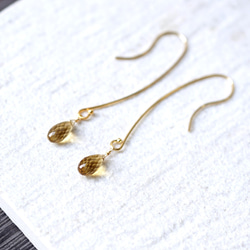 14KGF Pierced earring with Citrine. 第2張的照片