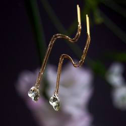 14KGF pierced earring with Lemon quartz. 第1張的照片