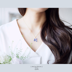 14KGF 花朵形藍晶石項鍊 40cm　～Bernadetta 第1張的照片