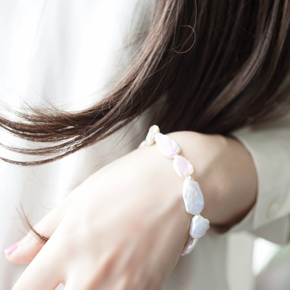 Bracelet with Fresh Water Pearl for 15cm～16.5cm wrist 第3張的照片