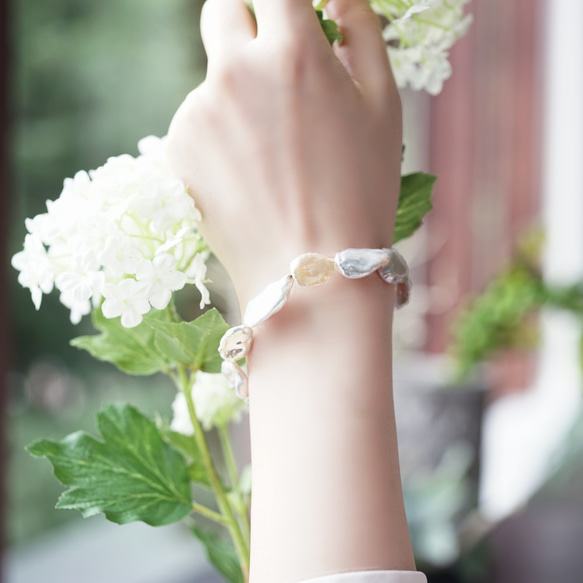 Bracelet with Fresh Water Pearl for 15cm～16.5cm wrist 第4張的照片