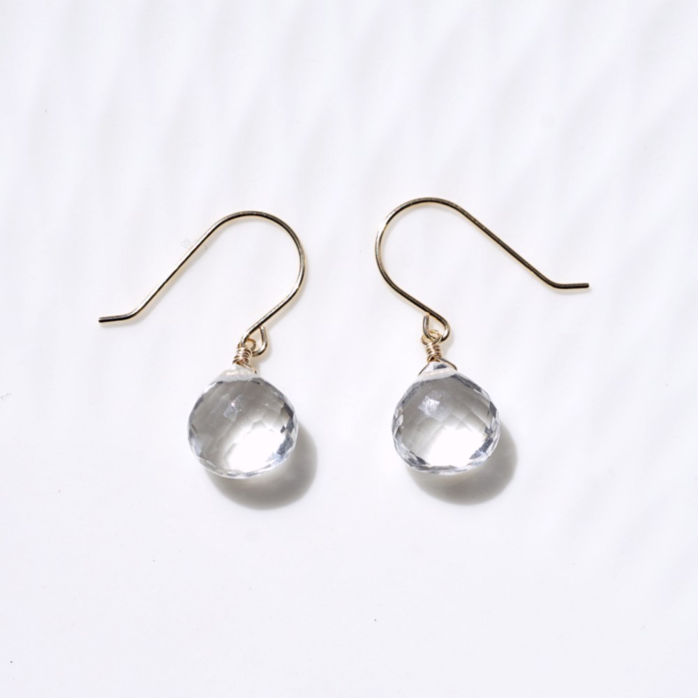 水晶マロンカット・サージカルステンレスピアス　～Arlette