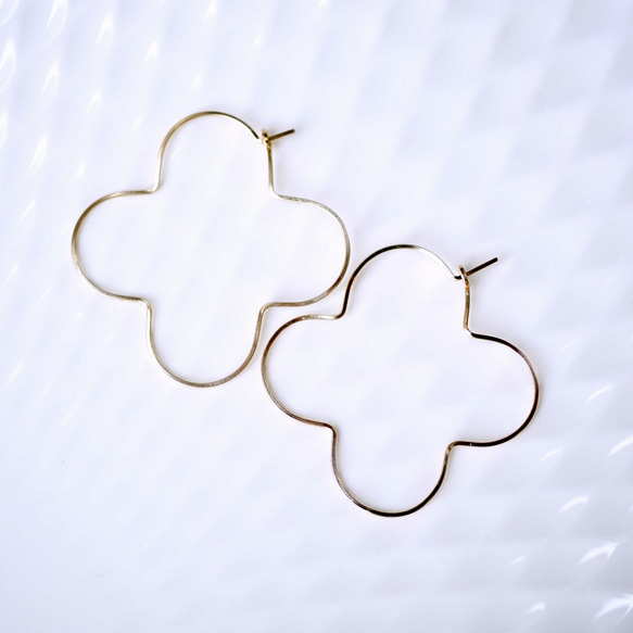 14KGF pierced earrings Clover  ～Fabiola 第4張的照片