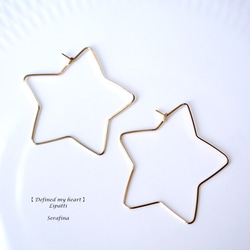 14KGF pierced earrings Star  ～Serafina 第1張的照片