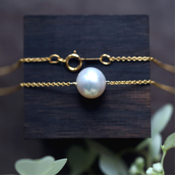 14KGF 40cm Necklace with clear water pearl. 第1張的照片