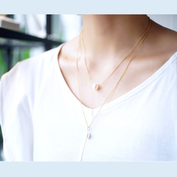 14KGF 40cm Necklace with clear water pearl. 第7張的照片