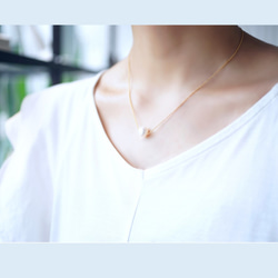 14KGF 40cm Necklace with clear water pearl. 第3張的照片