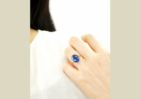 ☆均碼★圓形藍晶石戒指 第4張的照片