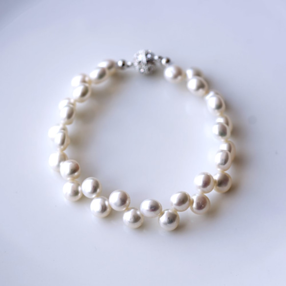 Bracelet with clear water pearl 18.5cm for 15~16.5cm Brace 第1張的照片