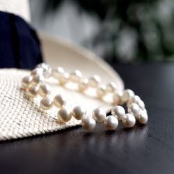 Bracelet with clear water pearl 18.5cm for 15~16.5cm Brace 第3張的照片