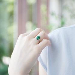 Free size ring #11~ with Malachite. 第2張的照片