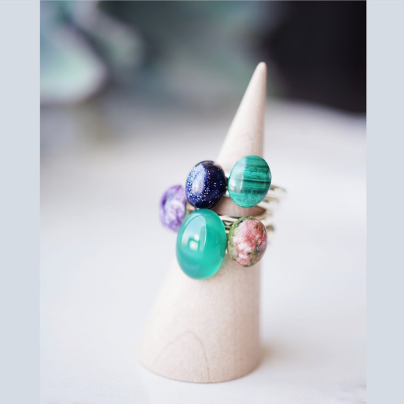 Free size ring #11~ with Malachite. 第5張的照片