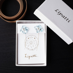 14KGF pierced earrings with sky blue topaz. 第10張的照片