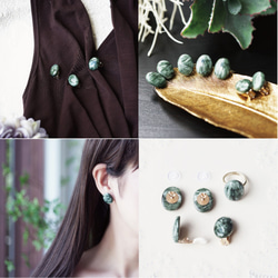 14KGF Pierced earrings with Seraphinite 第4張的照片