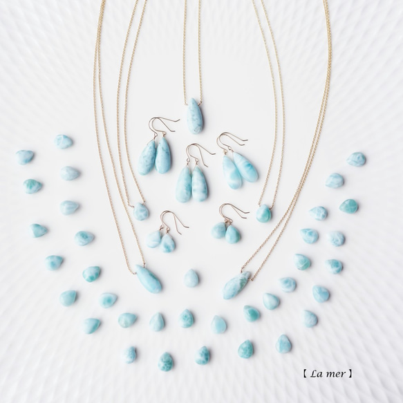 14KGF 50cm Necklace with Larimar. 第5張的照片