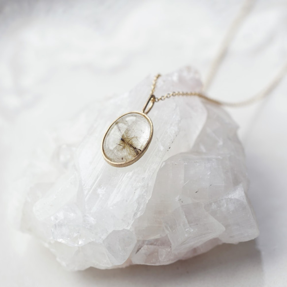 14KGF 50cm Necklace with Rutilated quartz. 第7張的照片