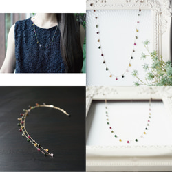 K10 50cm Necklace with multi color Tourmaline . 第4張的照片