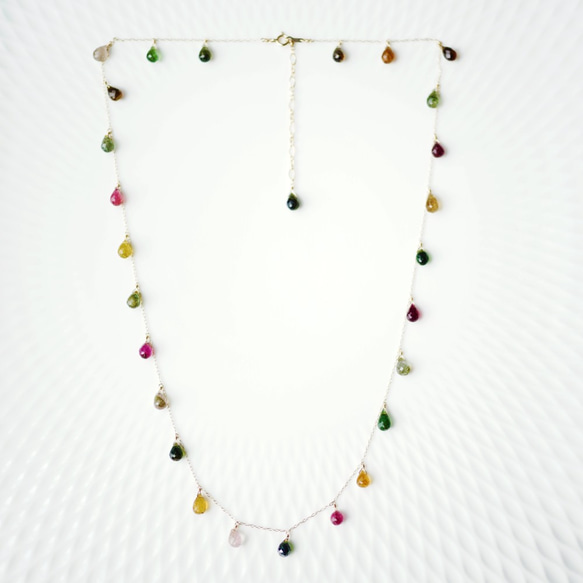 K10 50cm Necklace with multi color Tourmaline . 第7張的照片