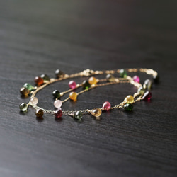 K10 50cm Necklace with multi color Tourmaline . 第8張的照片