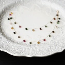 K10 50cm Necklace with multi color Tourmaline . 第10張的照片
