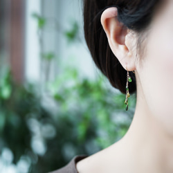 K18 pierced earring with Tourmaline. 第2張的照片