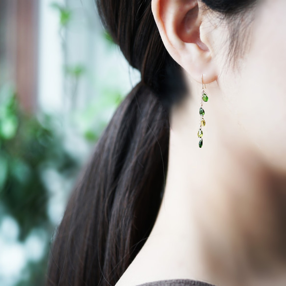 K18 pierced earring with Tourmaline. 第4張的照片