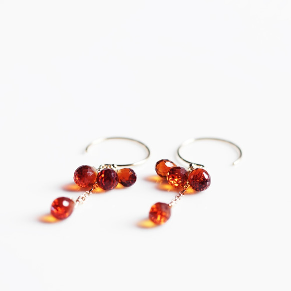 outlet 14KGF pierced earring with Citrine. 第8張的照片