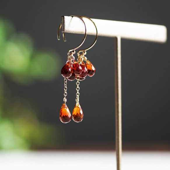 outlet 14KGF pierced earring with Citrine. 第9張的照片