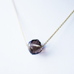 14KGF 40cm Necklace with smokey quartz. 第1張的照片