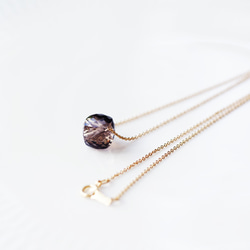 14KGF 40cm Necklace with smokey quartz. 第4張的照片