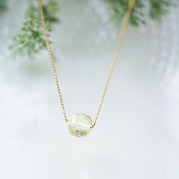 14KGF 40cm Necklace with lemon quartz. 第9張的照片