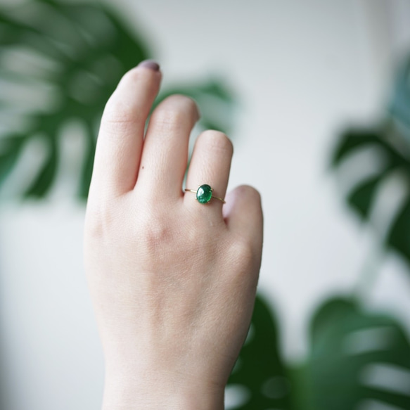 K18 Ring with Emerald 第10張的照片