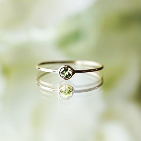 K18 ring with Right Green Tourmaline. 第1張的照片