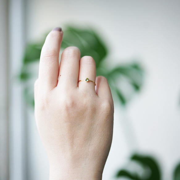 K18 ring with Right Green Tourmaline. 第3張的照片