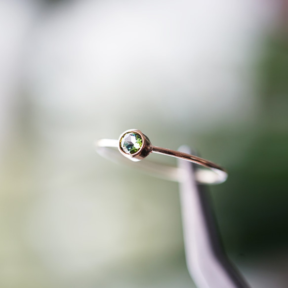 K18 ring with Right Green Tourmaline. 第6張的照片