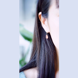 K18 Pierced earring with Jade/dyed. 第3張的照片